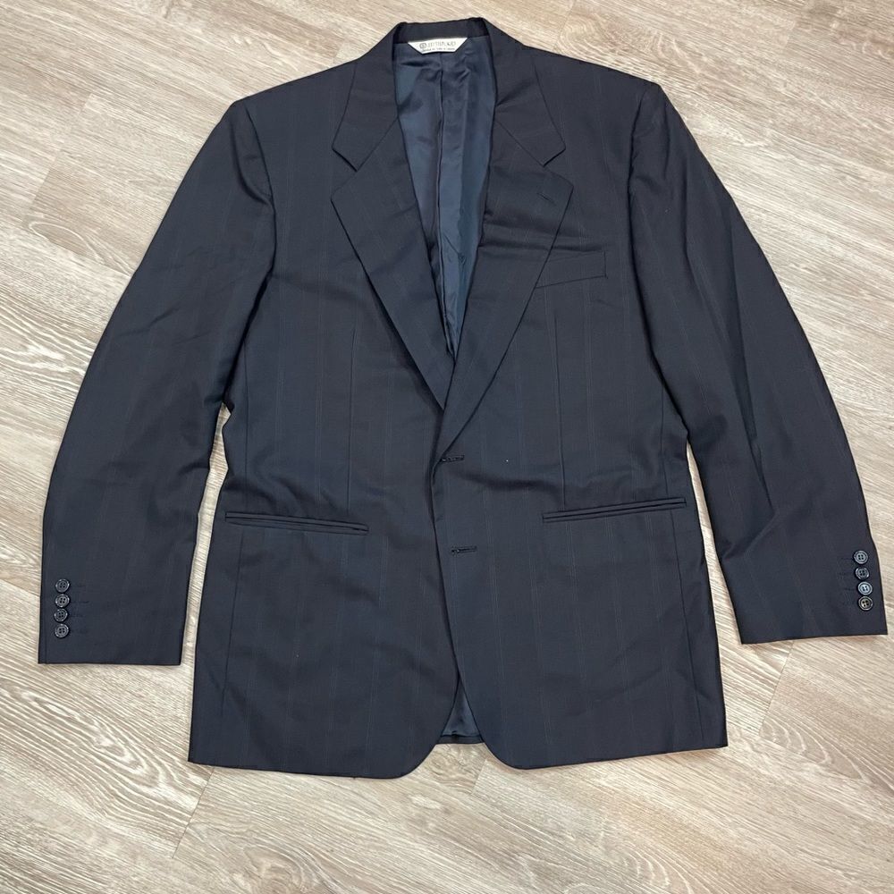 J.P. Tilford Samuelsohn Navy Striped Print Mens Blazer